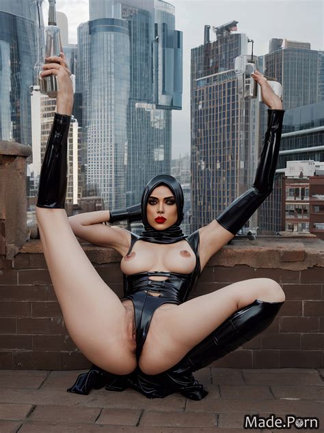 Latex Hijab Woman Full Shot Cyberpunk Thick Hairy Created By Ai Ai Porn
