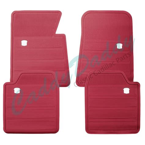 1965 1966 1967 1968 1969 1970 Cadillac Red Rubber Floor Mats 4 Pieces Ready To Ship