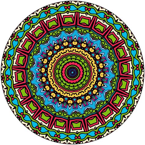 Mandalas Coloridas - Uma mandala colorida com um desenho azul e verde mandalas coloridas ...
