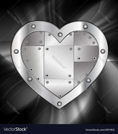 Large Metal Heart Royalty Free Vector Image Vectorstock
