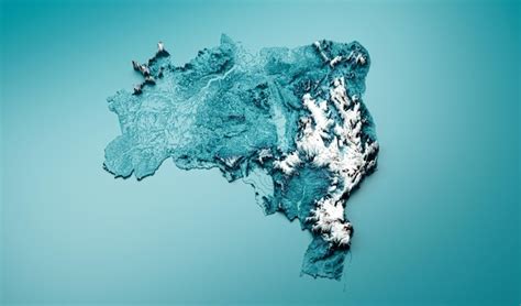 Mapa Topográfico De Brasil Hipsométrico Elevación Tinte Espectral Mapa