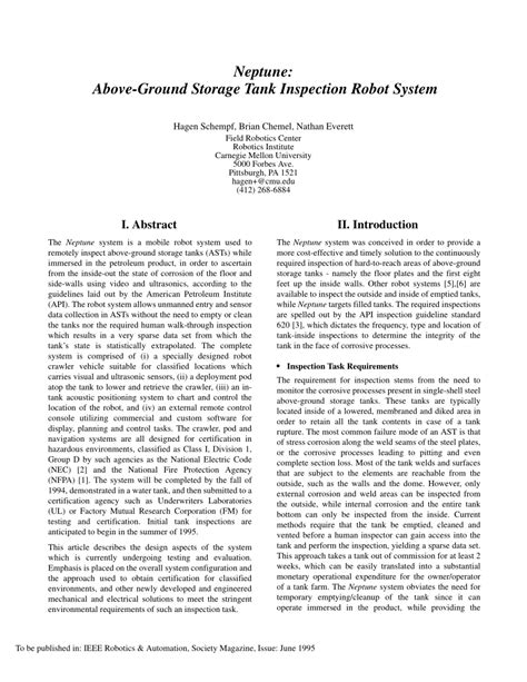 (PDF) Above-ground storage tank inspection robot system