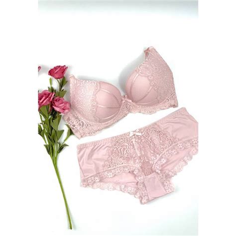 Ensemble Lingerie Femme Soutien Gorge Culotte Modèle Athéna Rose Dentelle Du 85