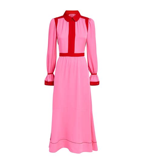 Womens Me Em Pink Silk Colour Block Maxi Dress Harrods Uk