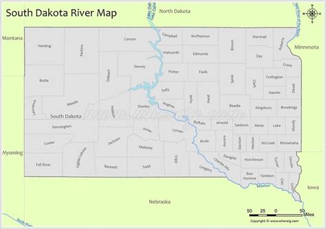 South Dakota River Map Check List Of Rivers Lakes And Water