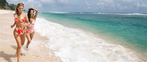 Amazon Cupshe Bikini Set For Women Two Piece Swimsuit Bandeau Top Back Tie Mid Waisted