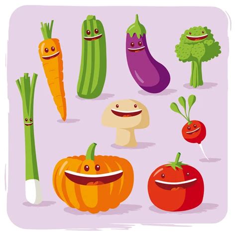 Funny Vector Vegetables Vector Art Stock Images Depositphotos