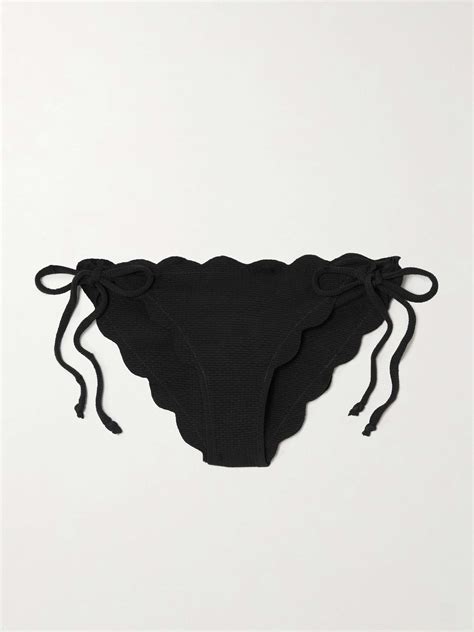 Marysia Mott Scalloped Recycled Seersucker Bikini Briefs Net A Porter