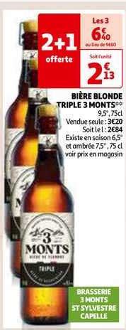 Promo Bi Re Blonde Triple Monts Chez Auchan Icatalogue Fr