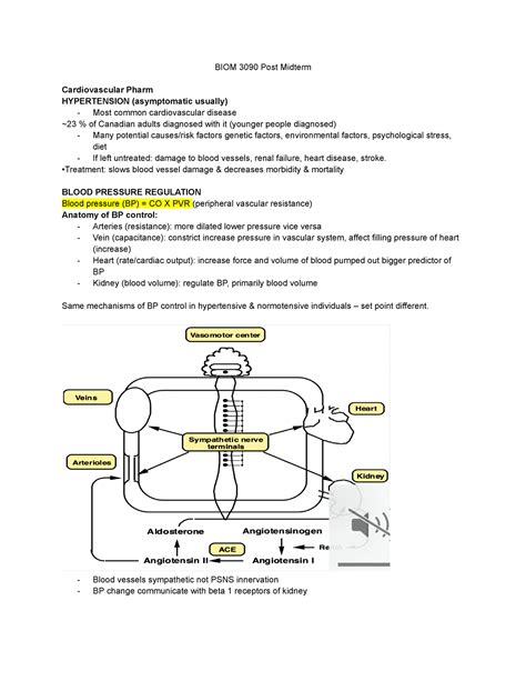 Biom Post Midterm Biom Post Midterm Cardiovascular Pharm