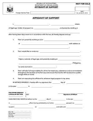 Affidavit Of Support Philippines Fill Out And Sign Printable Pdf