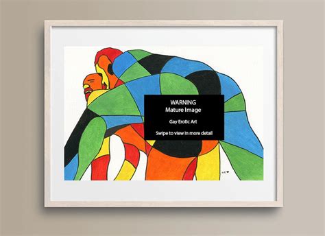 Gay Art Print Gay Couple Gay Lovers Erotic Male Nude Abstract Lovers No Etsy