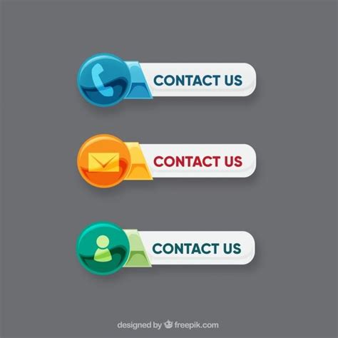 Botones De Contacto Con Diferentes Iconos Vector Gratis Vector Free