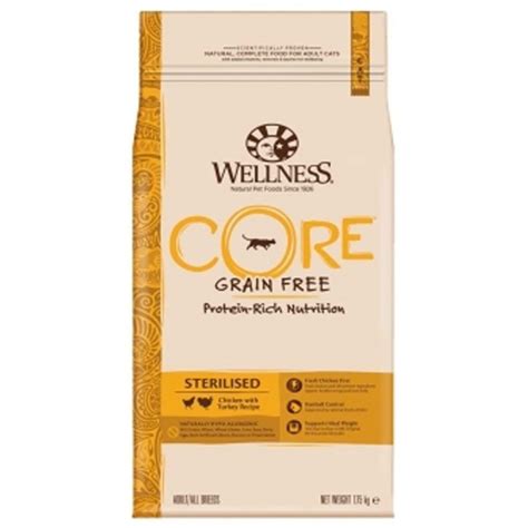 Корм сухой WELLNESS CORE Sterilised беззерновой, для кастрированных ...