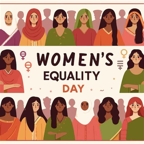 Premium Vector Womens Equality Day Flat Vector Illustration