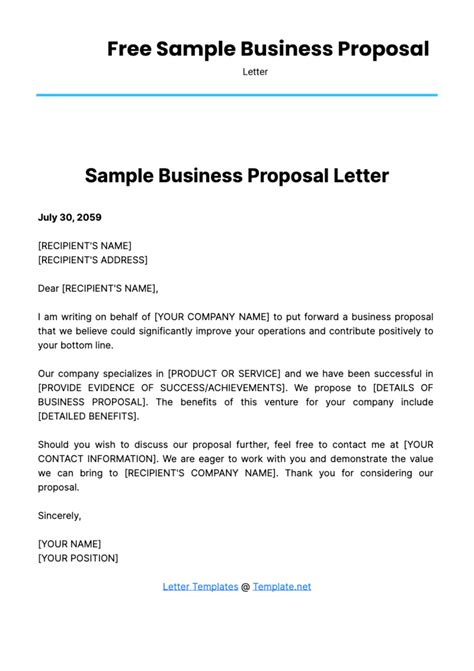 sample business proposal letter template  edit