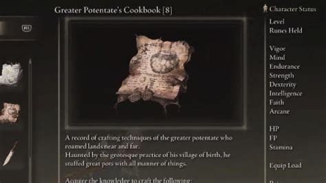 Elden Ring DLC Greater Potentate S Cookbook 8 Location Northwest Coast