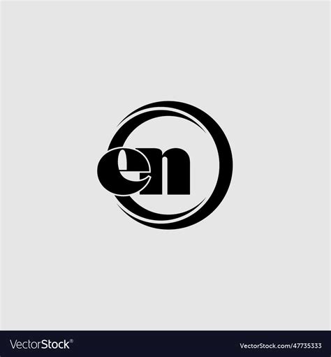 Letters En Simple Circle Linked Line Logo Vector Image