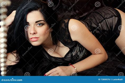 Portrait Of Brunette Stock Photo Image Of Hair Room