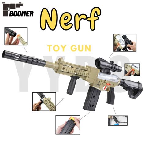 Boomer Nerf Blaster Toy Gun Safe Soft Bullet Gun Electric Automatic