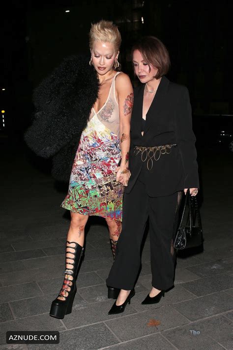 Rita Ora Sexy Spotted Flashing Her Hot Tits In A Beautiful Sheer Dress At Fashion Awards