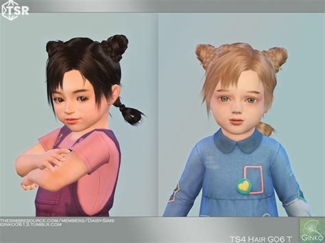 The Sims Resource Patreon Two Buns Hairstyle For Toddler G06t