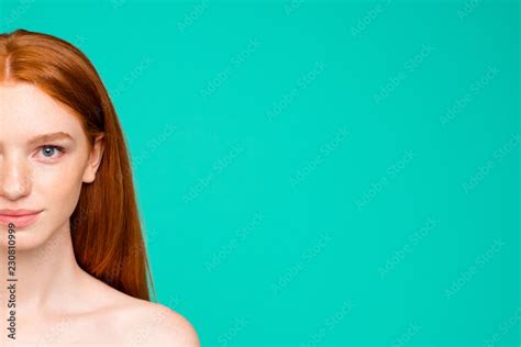 Wellness Concept Half Face Portrait Of Nude Natural Red Girl S Stock Photo Adobe Stock