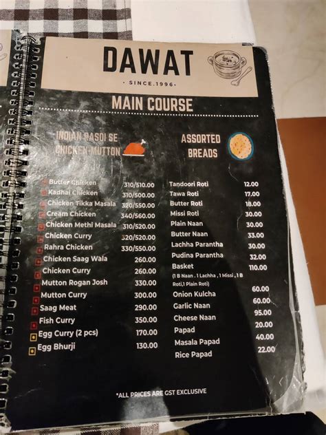 Menu At Dawat Restaurant Baddi Near Canara Bank