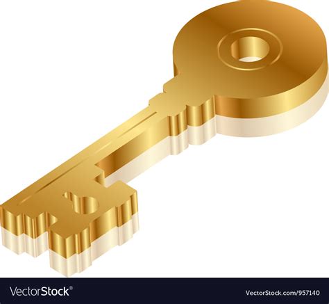 3d Golden Key Royalty Free Vector Image Vectorstock