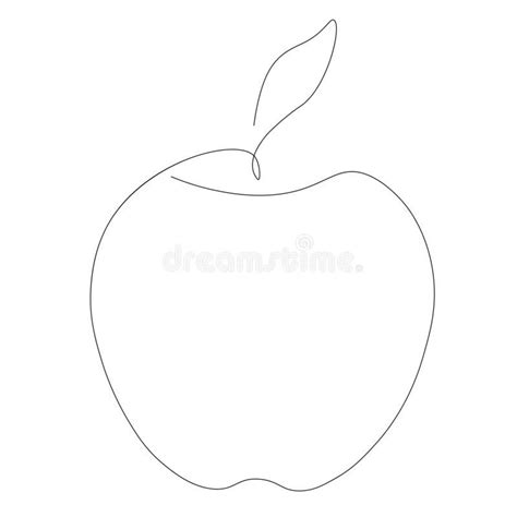 Apple Fruit Line Drawing Vector Illustration Apple Fruit Line Drawing