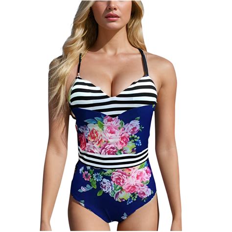 Runfenguu Swimsuits Bikini Plus Size Swimsuitwomen S Printing Suspenders Swimsuit Smock Soft