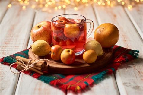 Premium Photo | Authentic mexican fruit punch traditional christmas drink