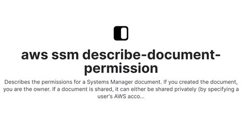 Aws Ssm Describe Document Permission Fig