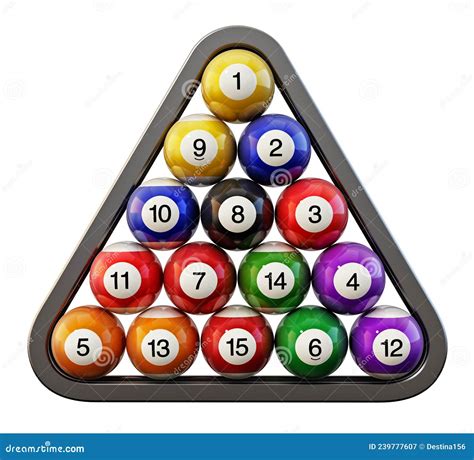 Pool Or Billiard Balls Arrangement Inside Billiards Triangle 3d