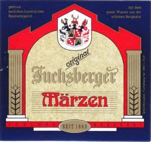 Drink Label Fuchsberger Märzen Schlossbrauerei Fuchsberg Germany