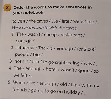 In Your Notebook Make Sentences Using The Words Below - Order the words to make sentences in your notebook. - Brainly.pl