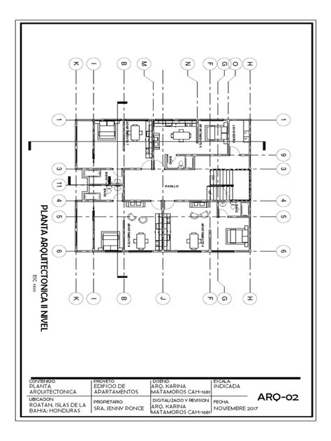 Planta Arquitectonica Roatan Islas De La Bahia Honduras Edificio De Apartamentos Arq Karina