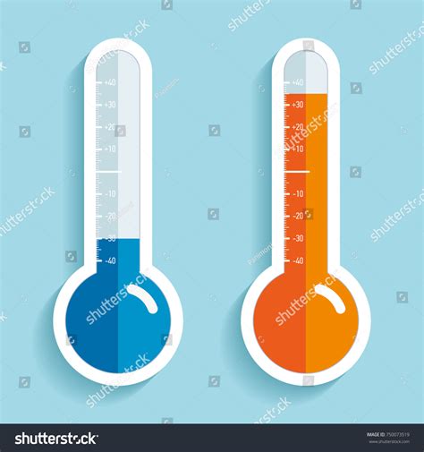 Thermometers Flat Style Cold Hot Temperature Stock Vector Royalty Free Shutterstock