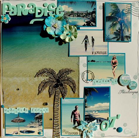 Layout Paradise Vacation Scrapbook Scrapbooking Layouts Travel