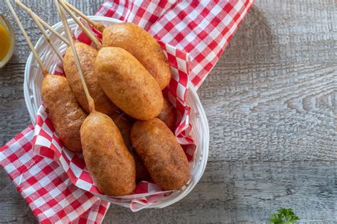 premium photo traditional american street food corn dogs