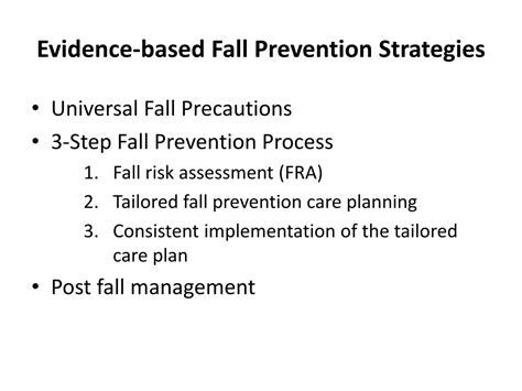 Ppt The Fall Tips Program Connecting Research To Evidence Based Care