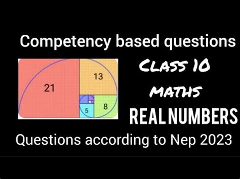 Competency Based Questions Class 10th Maths NEP 2023 Real Numbers