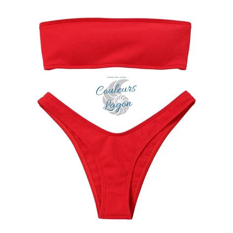Sexy Bikini deux pièces Micro Bandeau Culotte Taille Haute Tangua