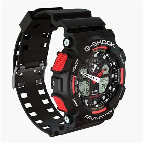Casio G-Shock GA-100(1) 3D Model $99 - .3ds .dae .dxf .fbx .obj .max ...