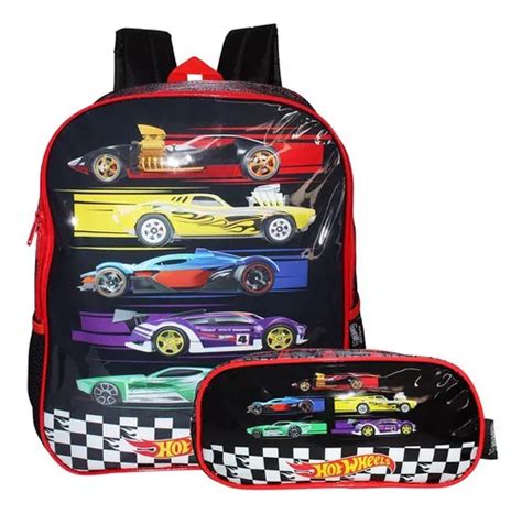 Kit Mochila Hot Wheels Meninos Escolar Estojo Costa Frete grátis