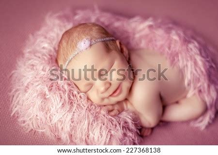 Naked Newborn Baby Sleeping Basket View Stock Photo Shutterstock