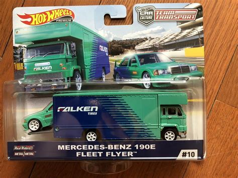 Hot Wheels Mercedes Benz E Fleet Flyer Falken Team Transport Flf D