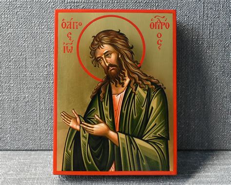 ИОАНН ПРЕДТЕЧА , ПРОРОК , КРЕСТИТЕЛЬ ГОСПОДЕНЬ , рукописная икона на ...