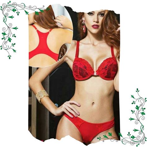 Conjunto De Lingerie De Renda Vermelho Lingerie Eva Moda Indiana