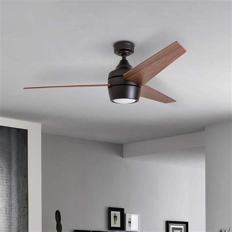 Modern Ceiling Fan With Light And Remote Dark Wood Blades | Interior ...